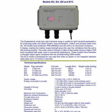 Scalewatcher rūpnieciskā atkaļķošanas ierīce, modelis IE4 3